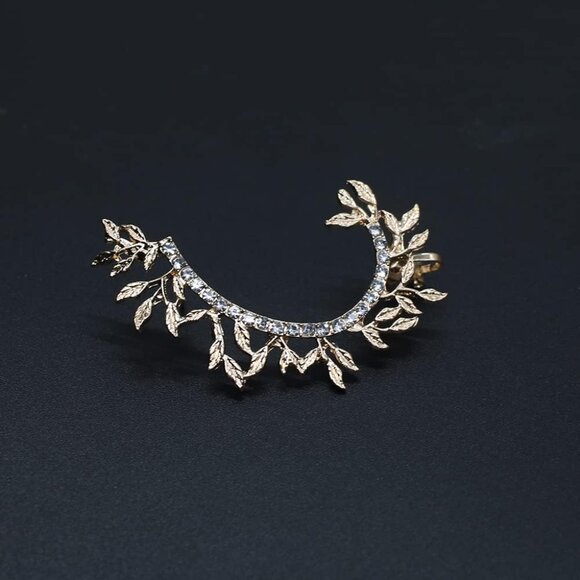 Crystal Pearl Flower Climbers Crawler Stud Earring Cute Rhinestone Resin Floral - Picture 4 of 7